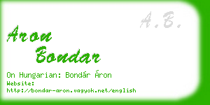 aron bondar business card