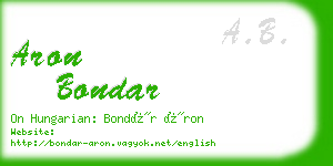 aron bondar business card